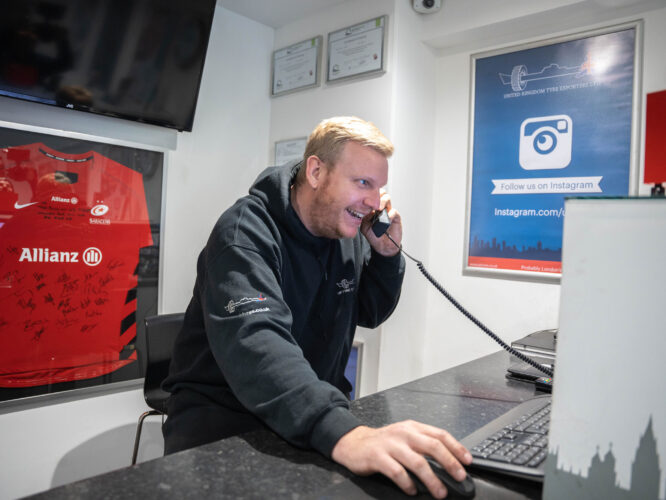 UK Tyres Reception on the phone 2