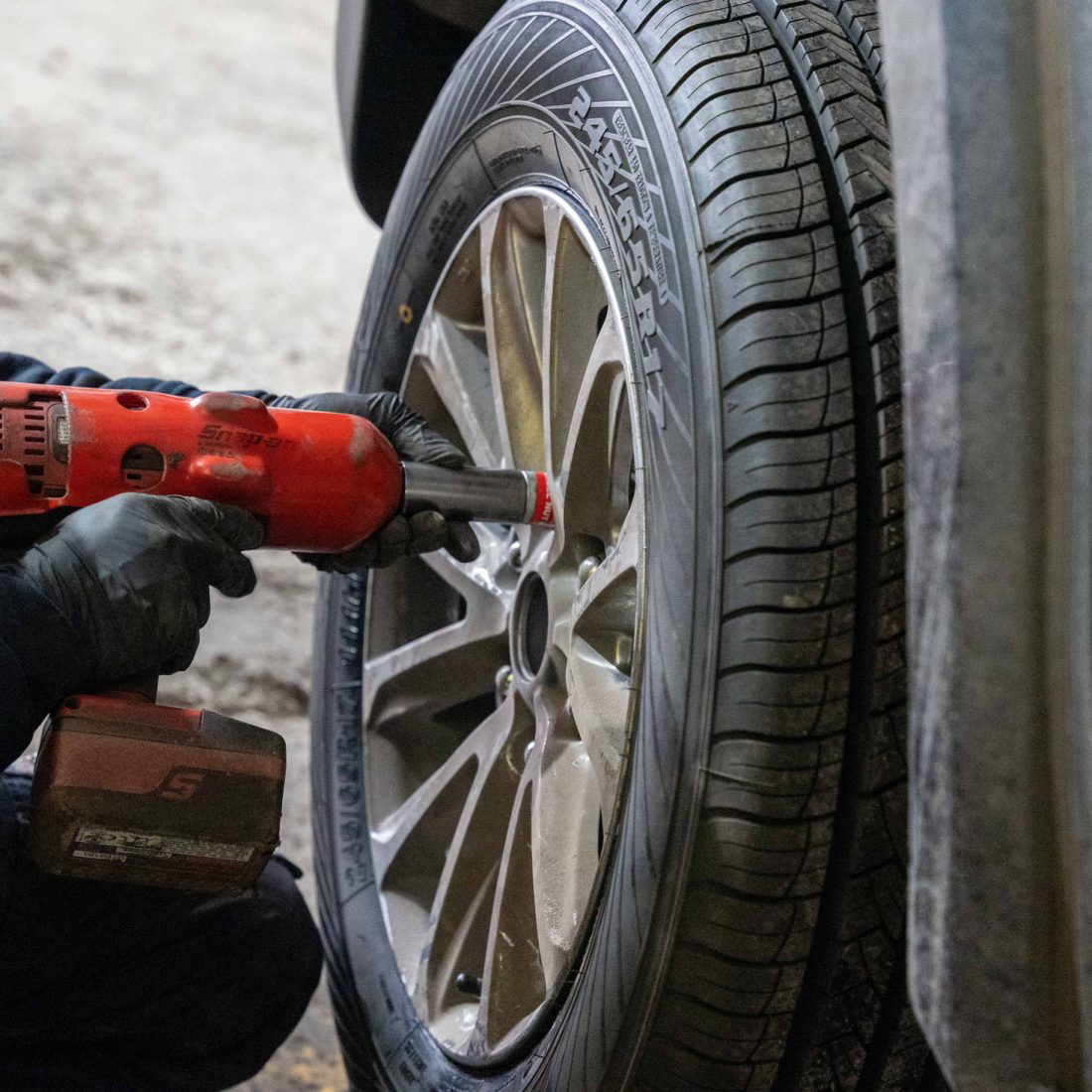 wheel fitting in action